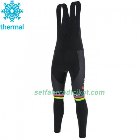 Lang Trägerhose 2020 Trek-Segafredo UCI-Weltmeisterschaften Winter Thermal Fleece N001